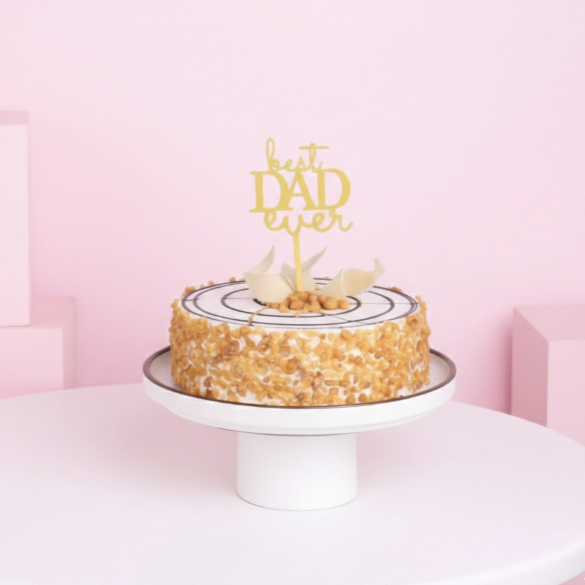 Best Dad Flower Bouquet with Cake