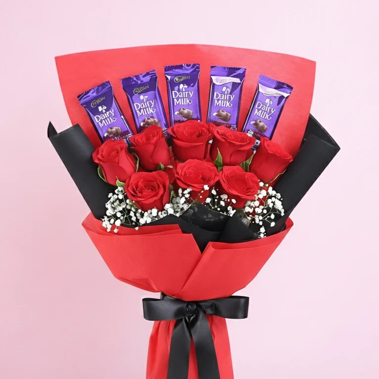 Flower and Chocolate Bouquet