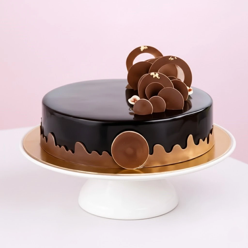 Lilies with Chocolate Cake