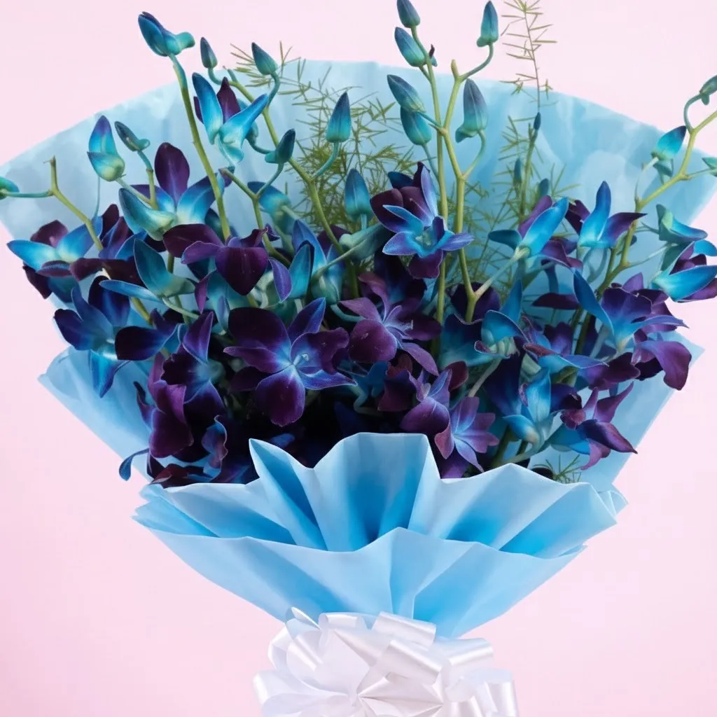 Fresh Blue Orchids Bouquet