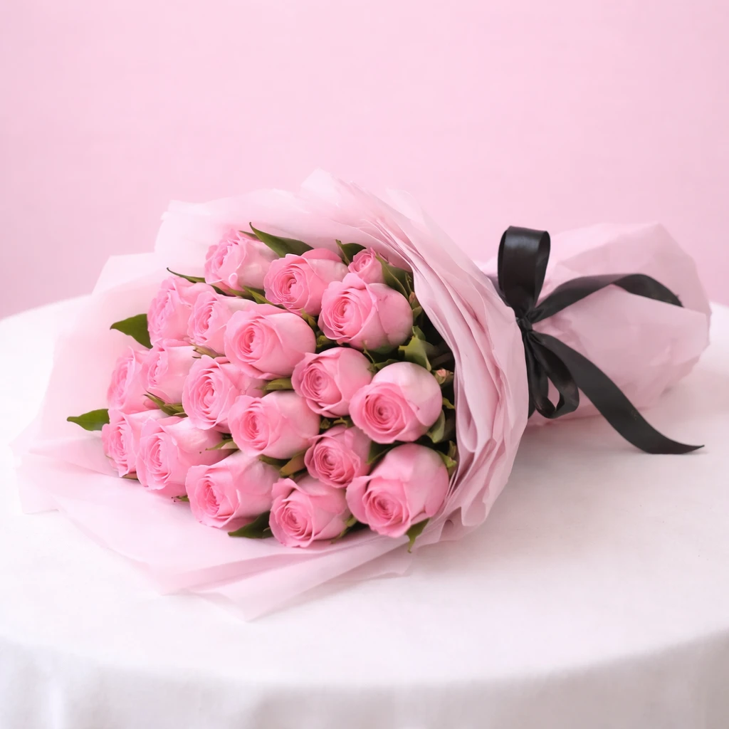 Charming Pink Roses Hand Bouquet — photo 3