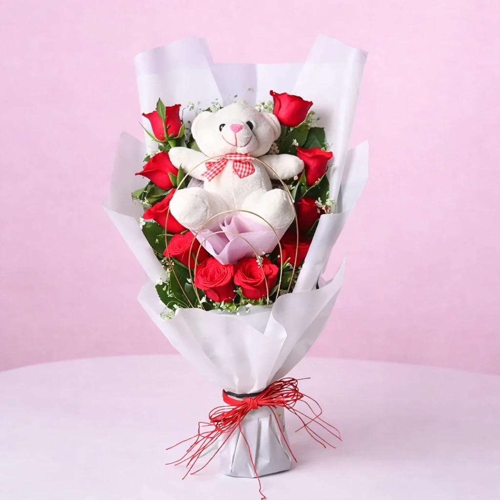 Roses and Teddy Combo