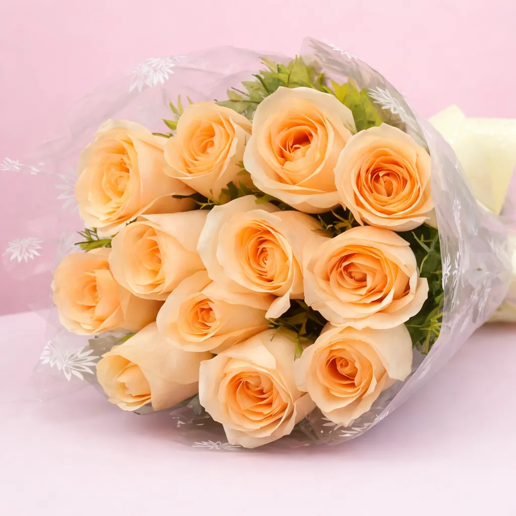 Peach Roses Bouquet