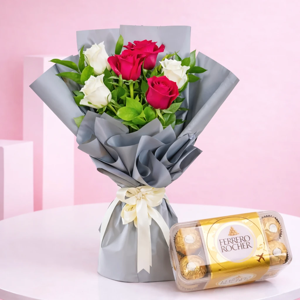 Sophisticated Rose with Golden Treat
