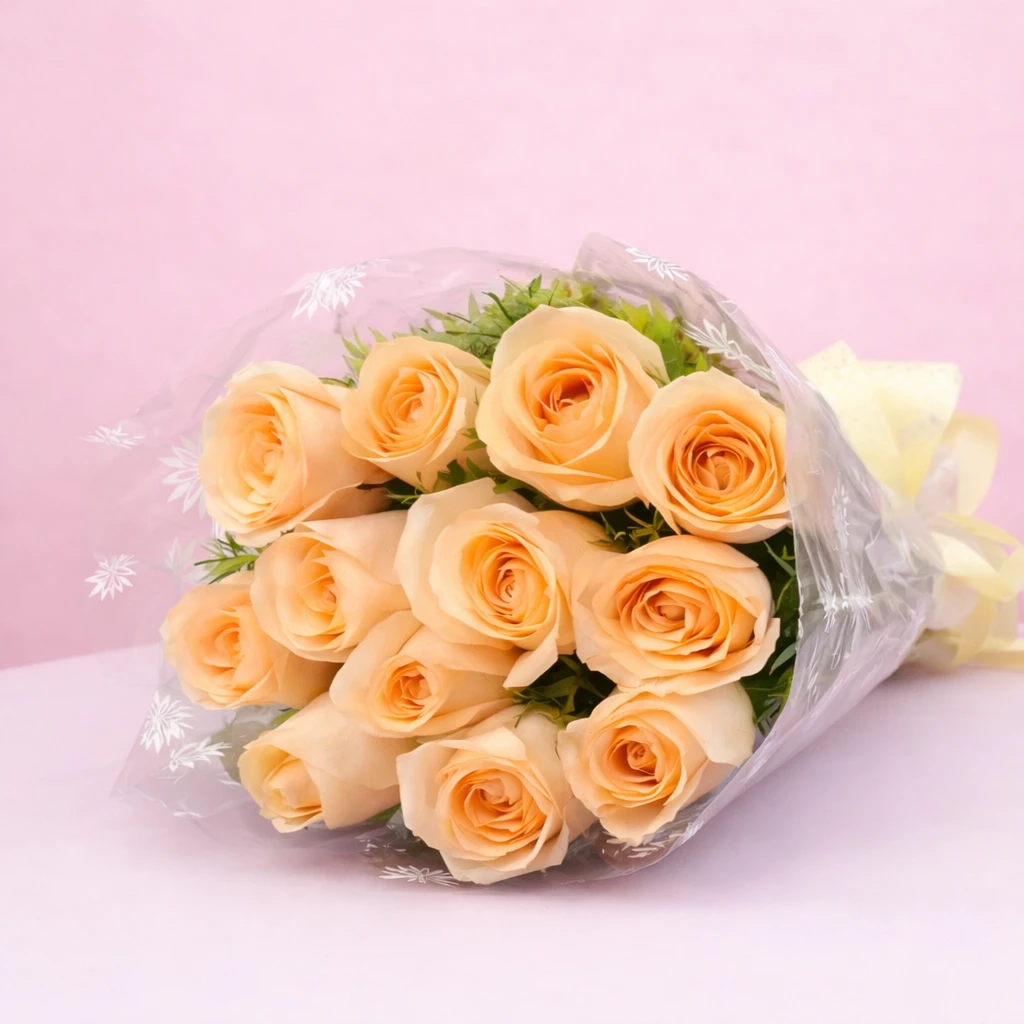 Peach Roses Bouquet