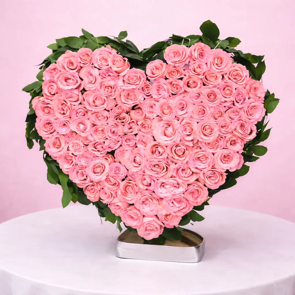 Heart of Pink Roses