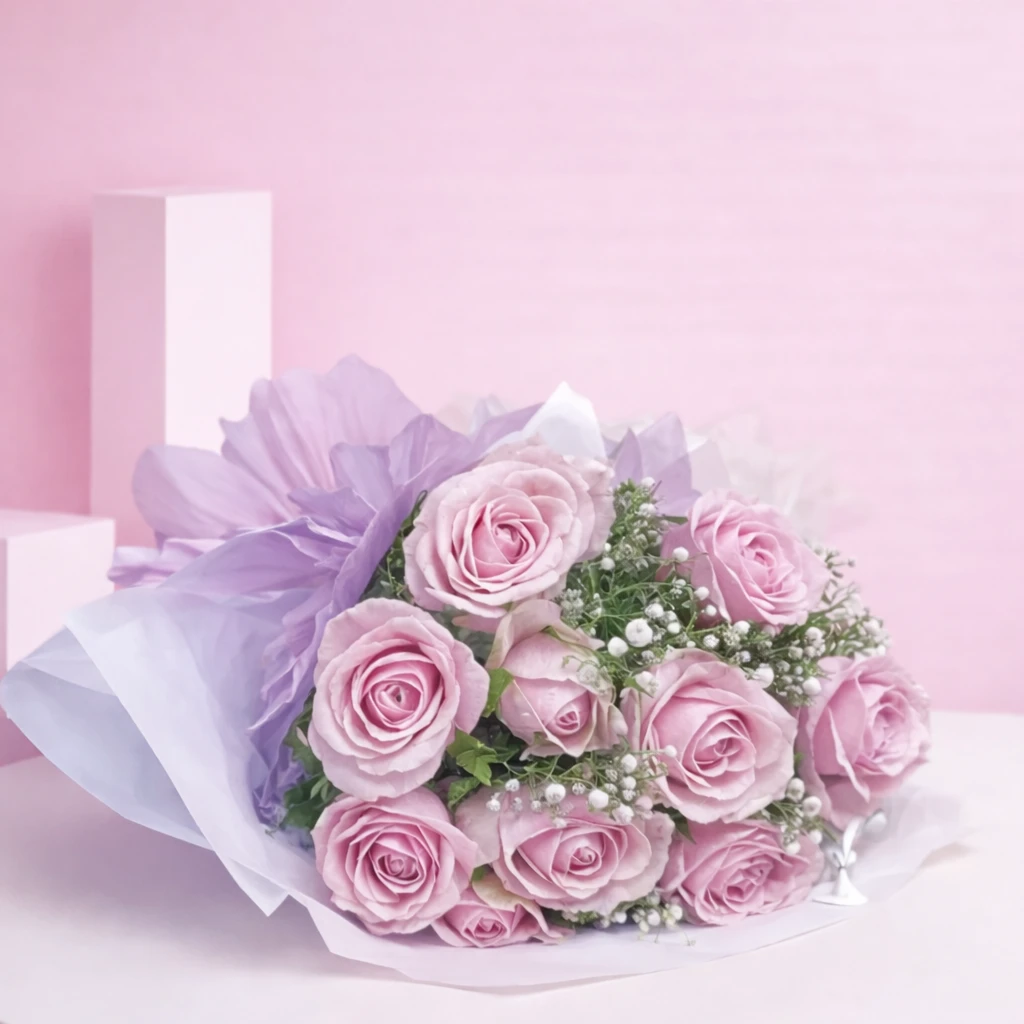 Pink Roses Bunch