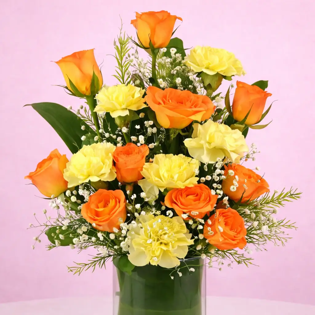 Pastel Blooms in a Vase