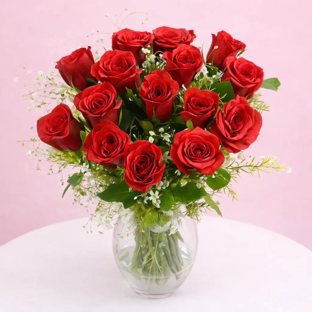 Forever 15 Red Roses Vasess