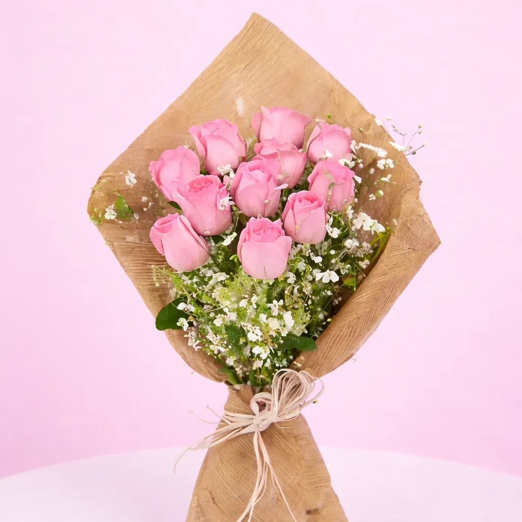 Aesthetic Pink Rose Bouquet
