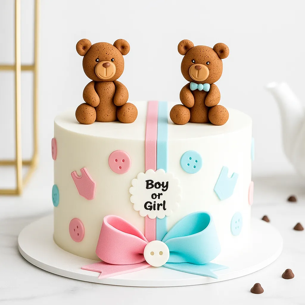 Teddy Baby Shower Theme Cake