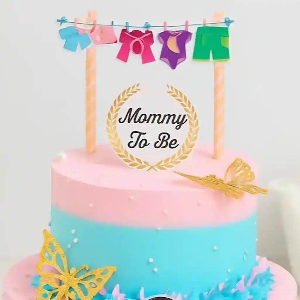 2 Tier Mom To Be Cake