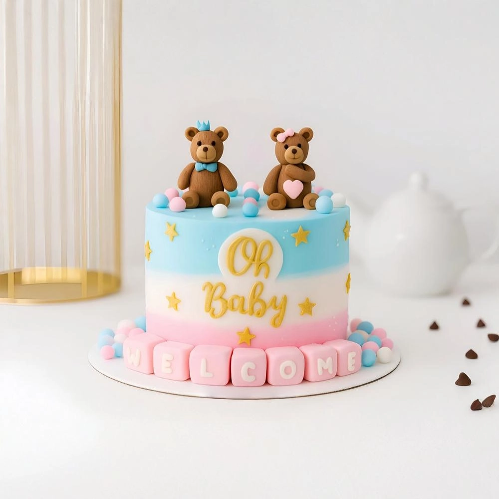 Fondant Baby Shower Cake 1Kg