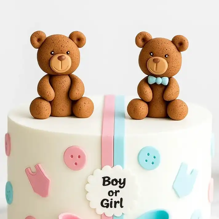 Teddy Baby Shower Theme Cake