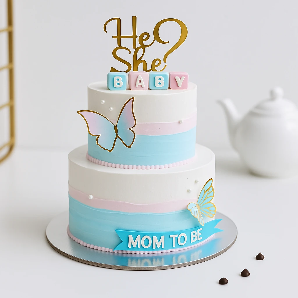 2-Tier Mom To Be Baby Shower Cake