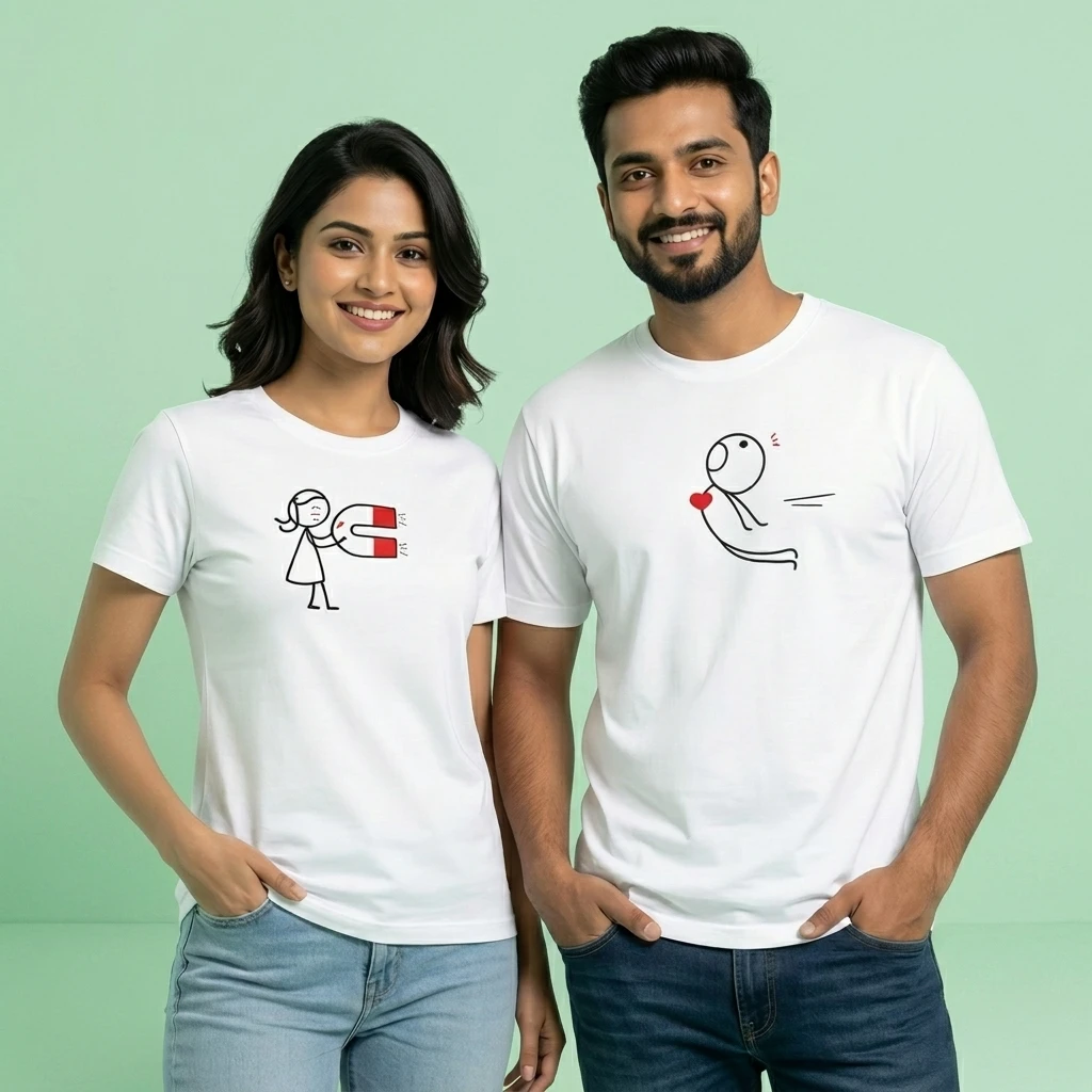 Magnetic Love Matching Couple T-Shirts