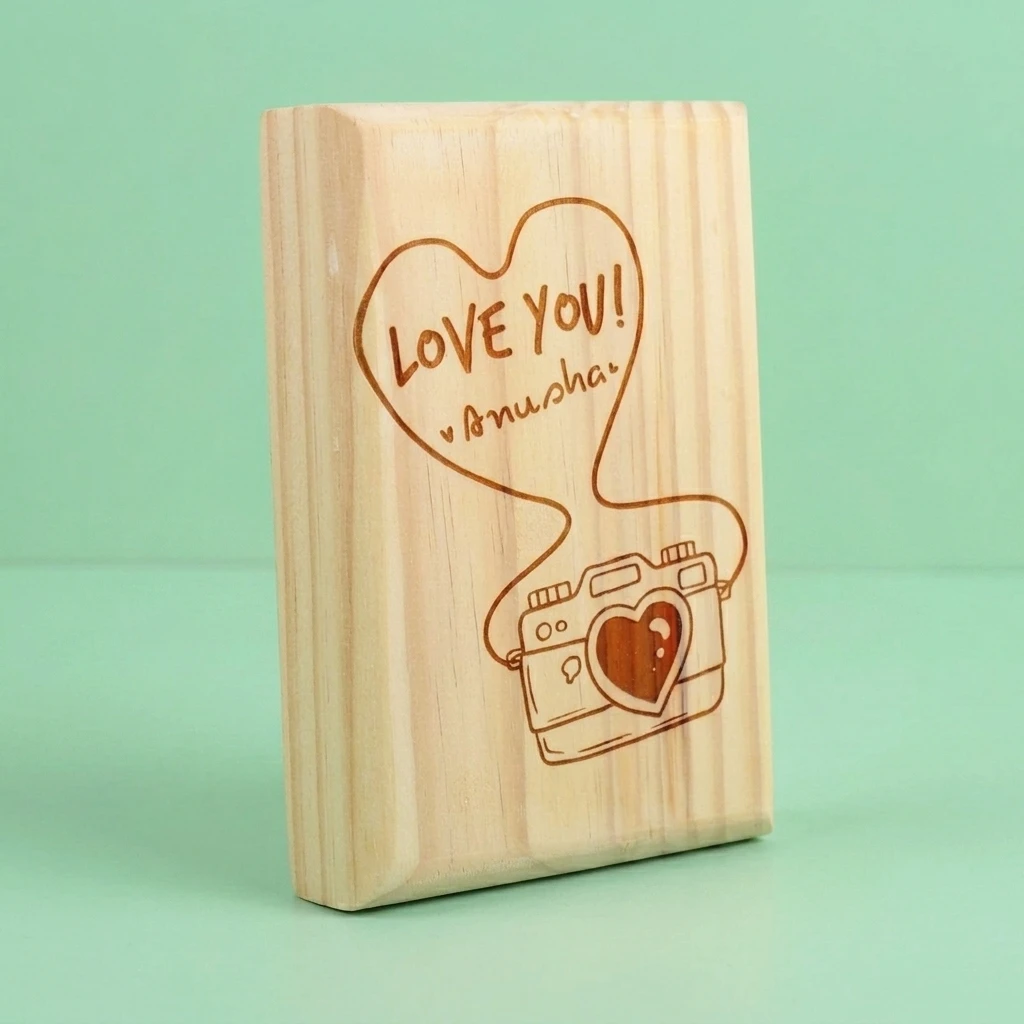 Love You Wooden Photo Frame for Couples