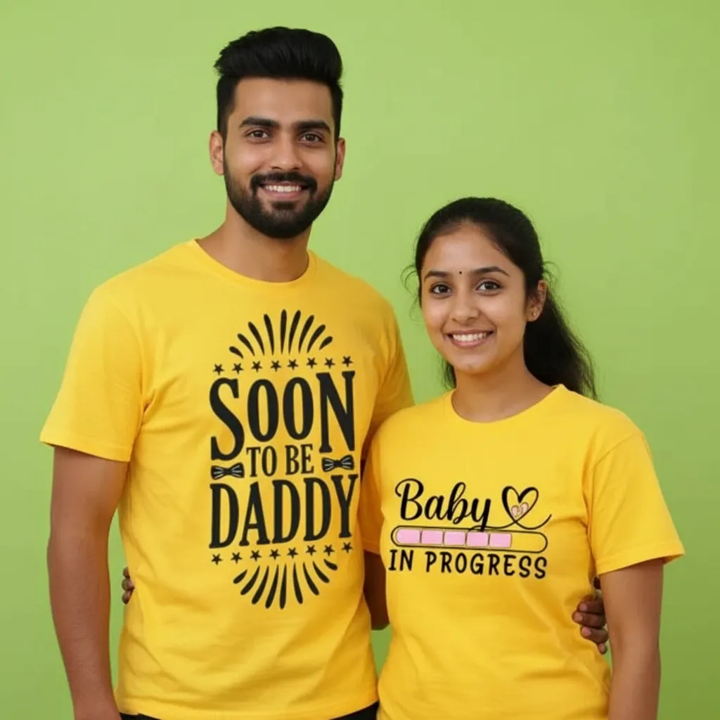Pregnancy Announcement Couple T-Shirts