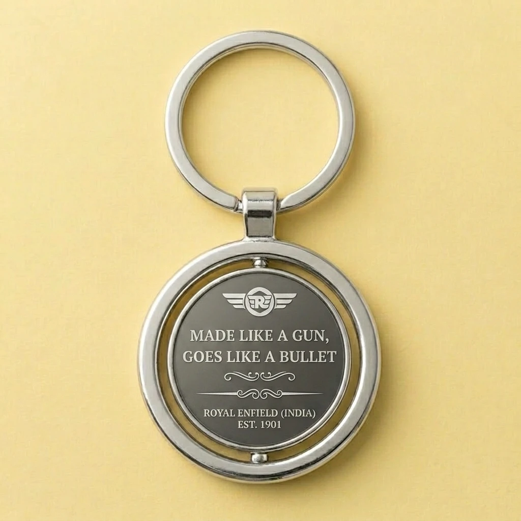 Royal Enfield Logo Round Spinner Keychain