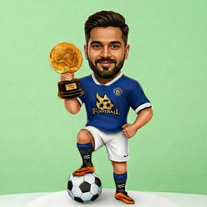 Football Star Custom Caricature Figure — photo 2