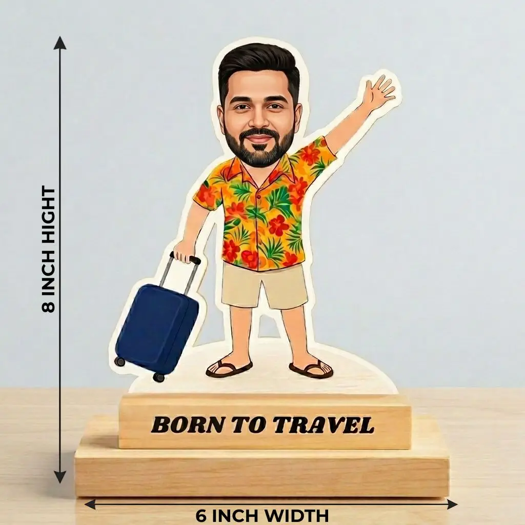 Personalized Travel Lover Caricature with Name