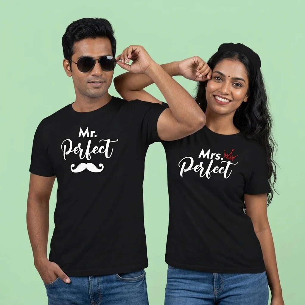 Mr. Perfect & Mrs. Perfect Couple Shirt Combo