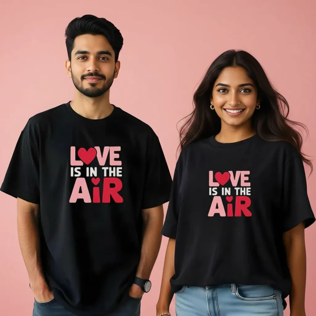 Love in The Air Custom Couple T-shirt