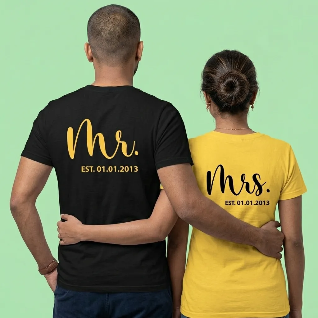 Mr. & Mrs. Personalized Couple Tees — photo 3