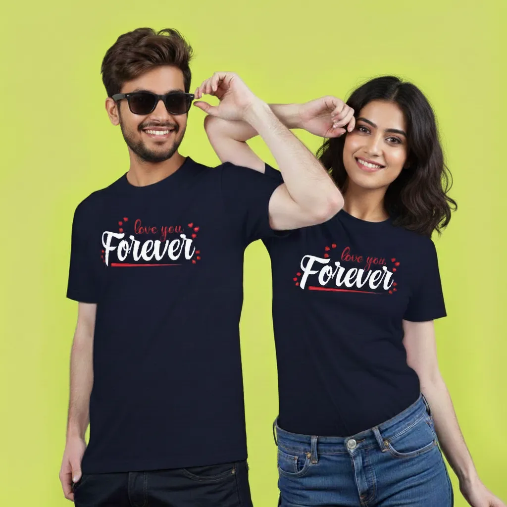 Love You Forever Couple Print T-Shirt