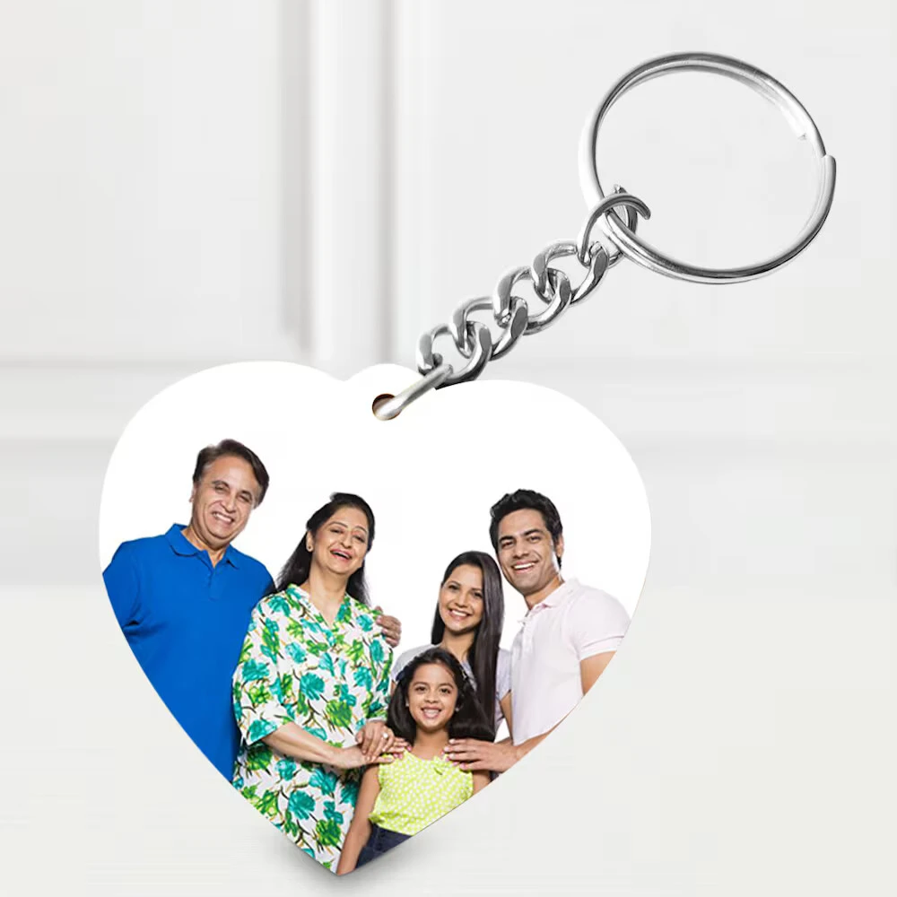 Personalized Heart Shape Photo Keychain