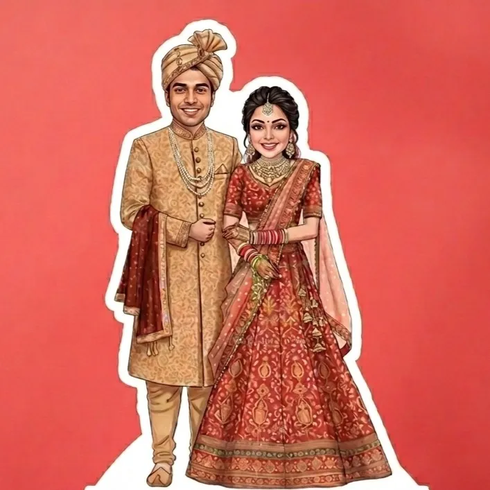 Newlywed Couple Caricature Wedding Gift