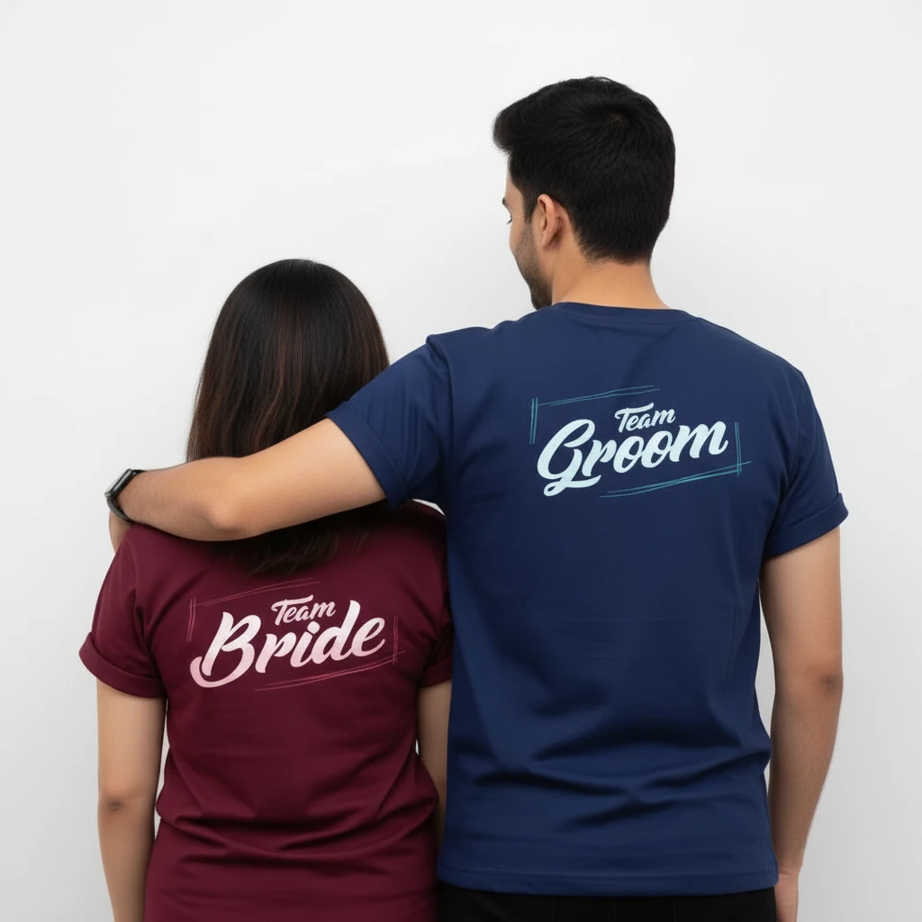 Bride Groom Matching Tee Set