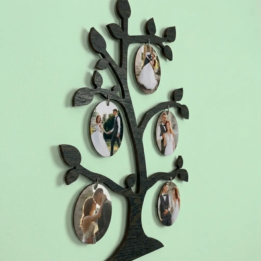Wooden Family Tree Photo Frame