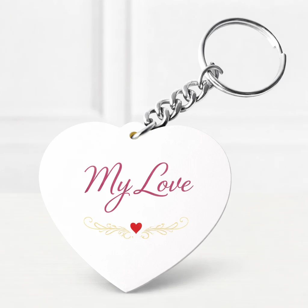 Romantic Heart Shaped Photo Keychain