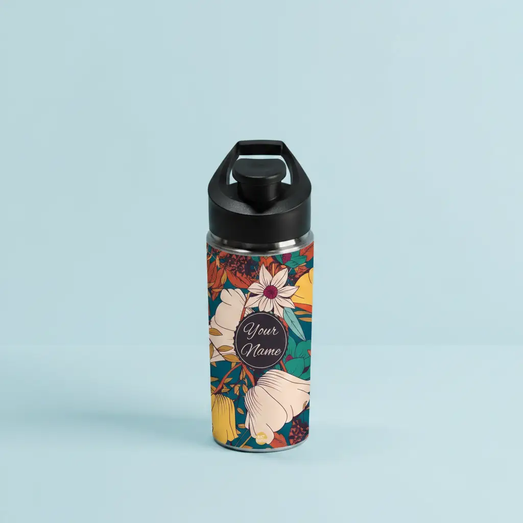 Beautiful Flower Printed Bottle 