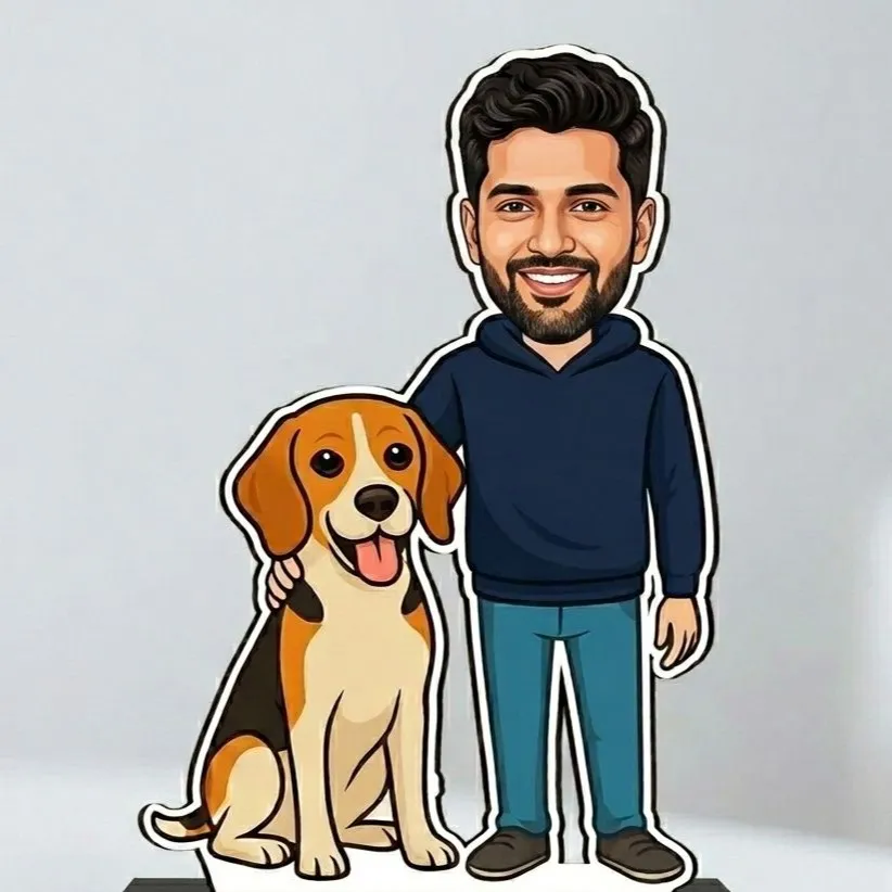 Custom Pet Dog Caricature Portrait