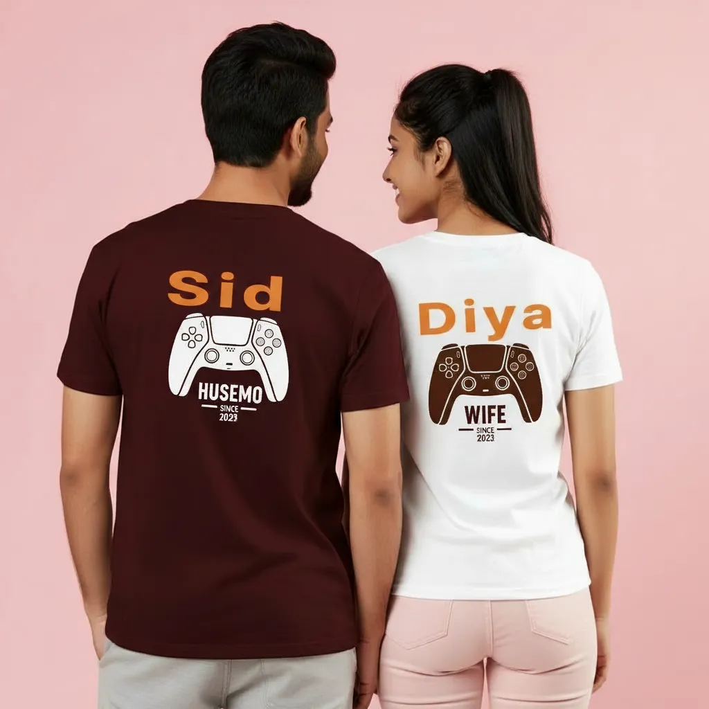 Player 1 & 2 Couple Matching Shirts — photo 3