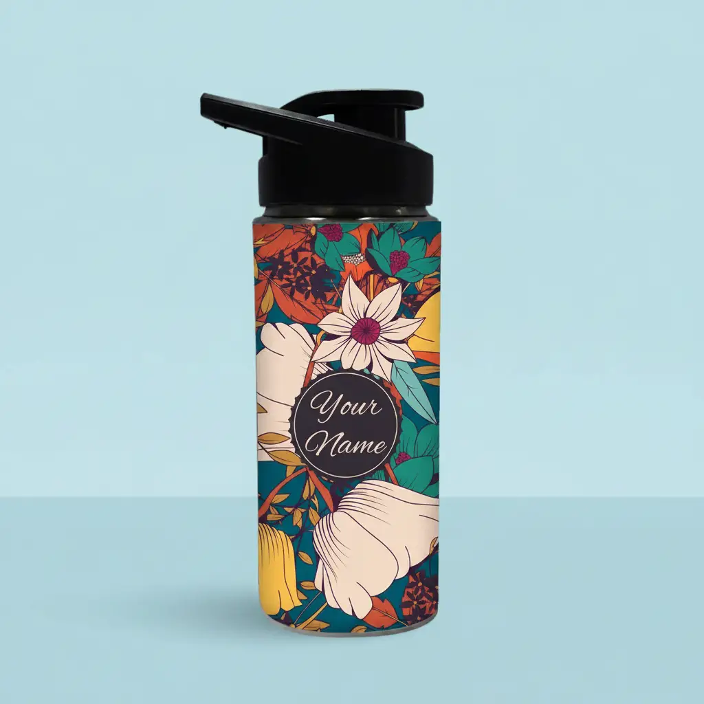 Beautiful Flower Printed Bottle 