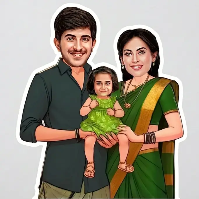 Personalized Family Caricature Figure