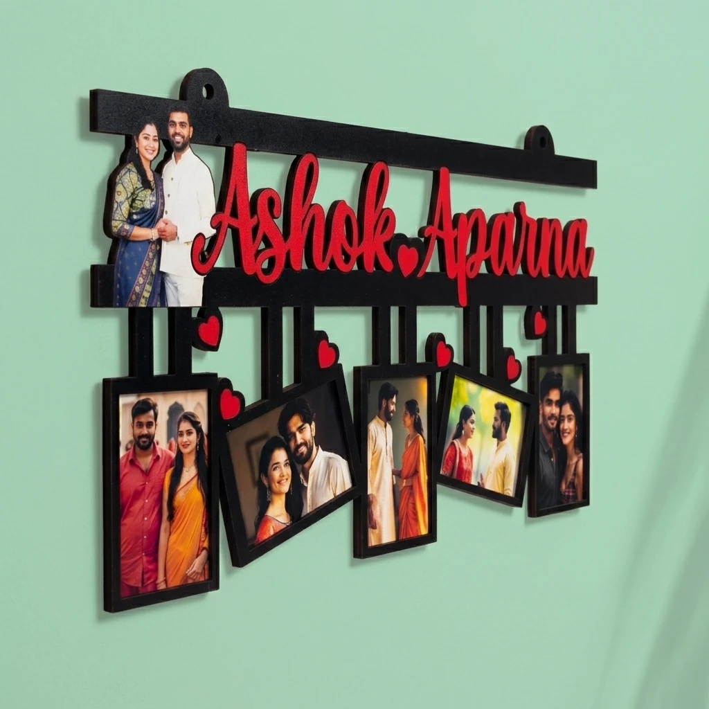 Custom Couple Wooden Frame with Name