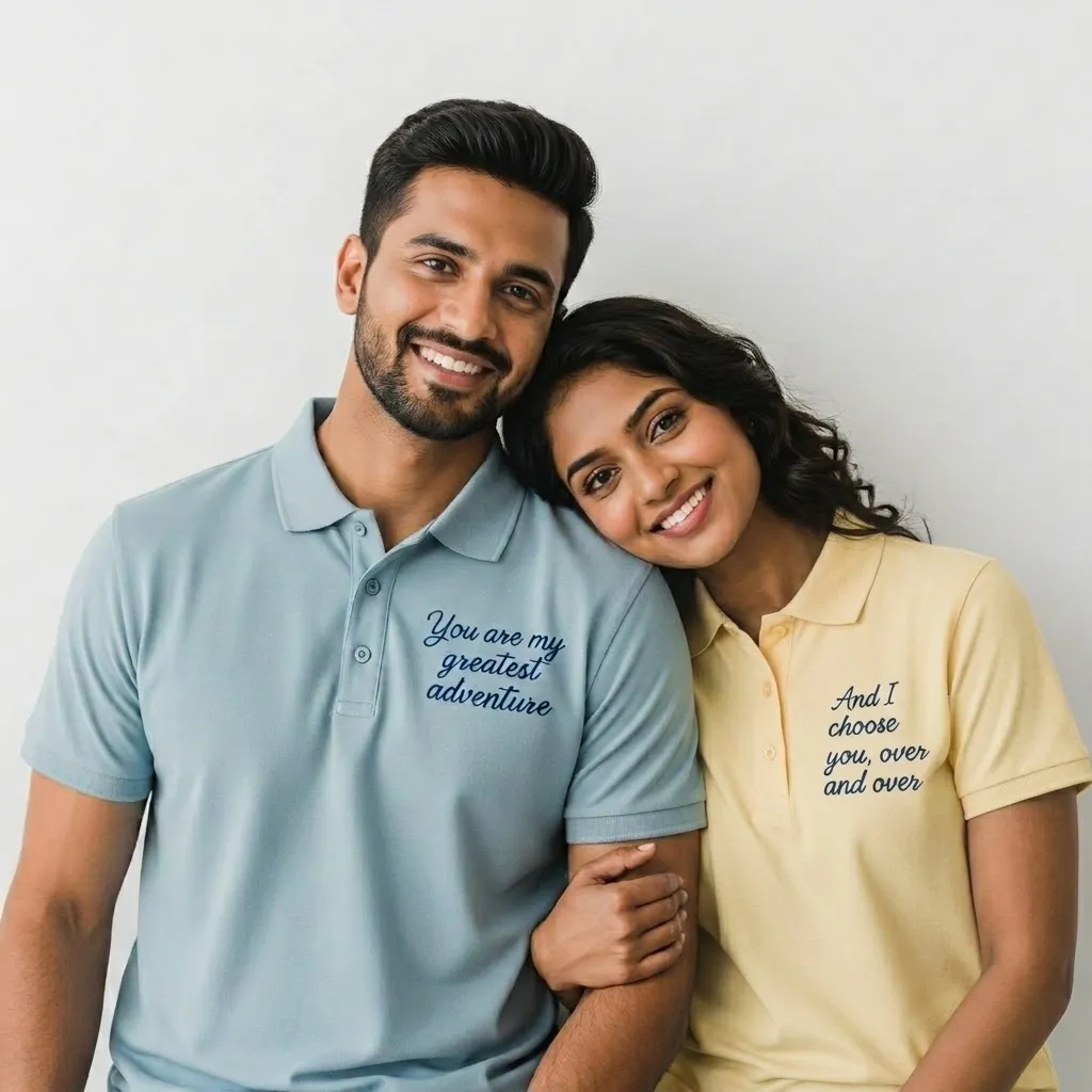 His and Hers Matching Polo T-Shirts