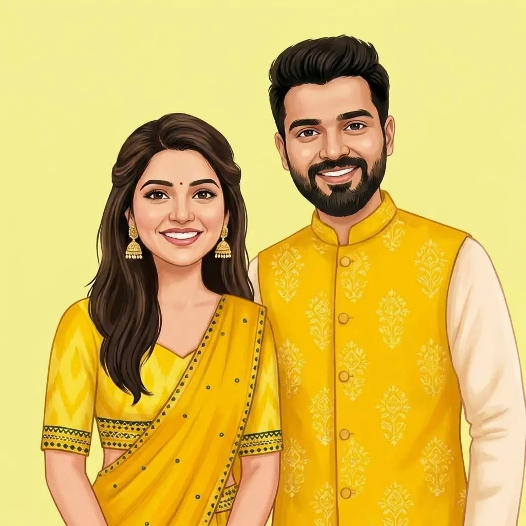 Customized Bride & Groom Caricature GIft