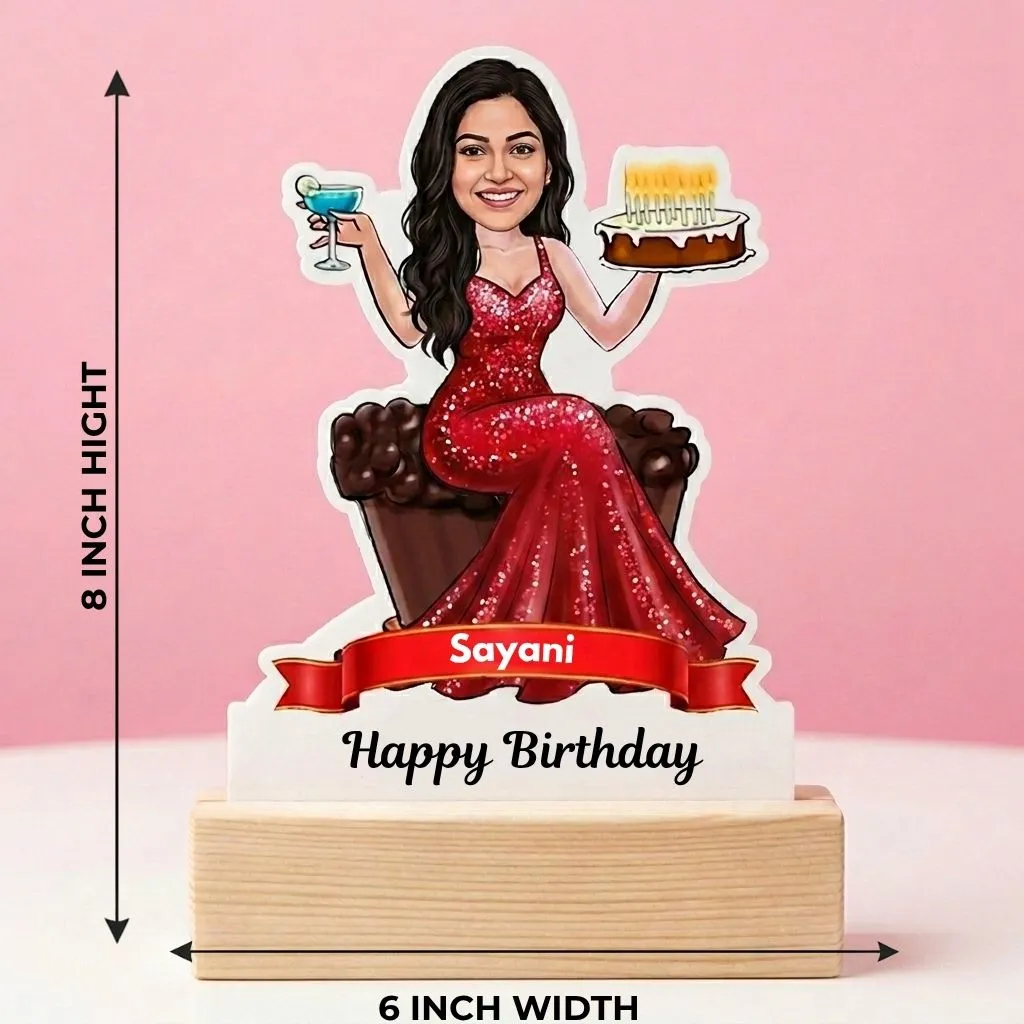 Birthday Queen Custom Caricature Gift