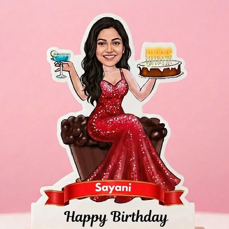 Birthday Queen Custom Caricature Gift