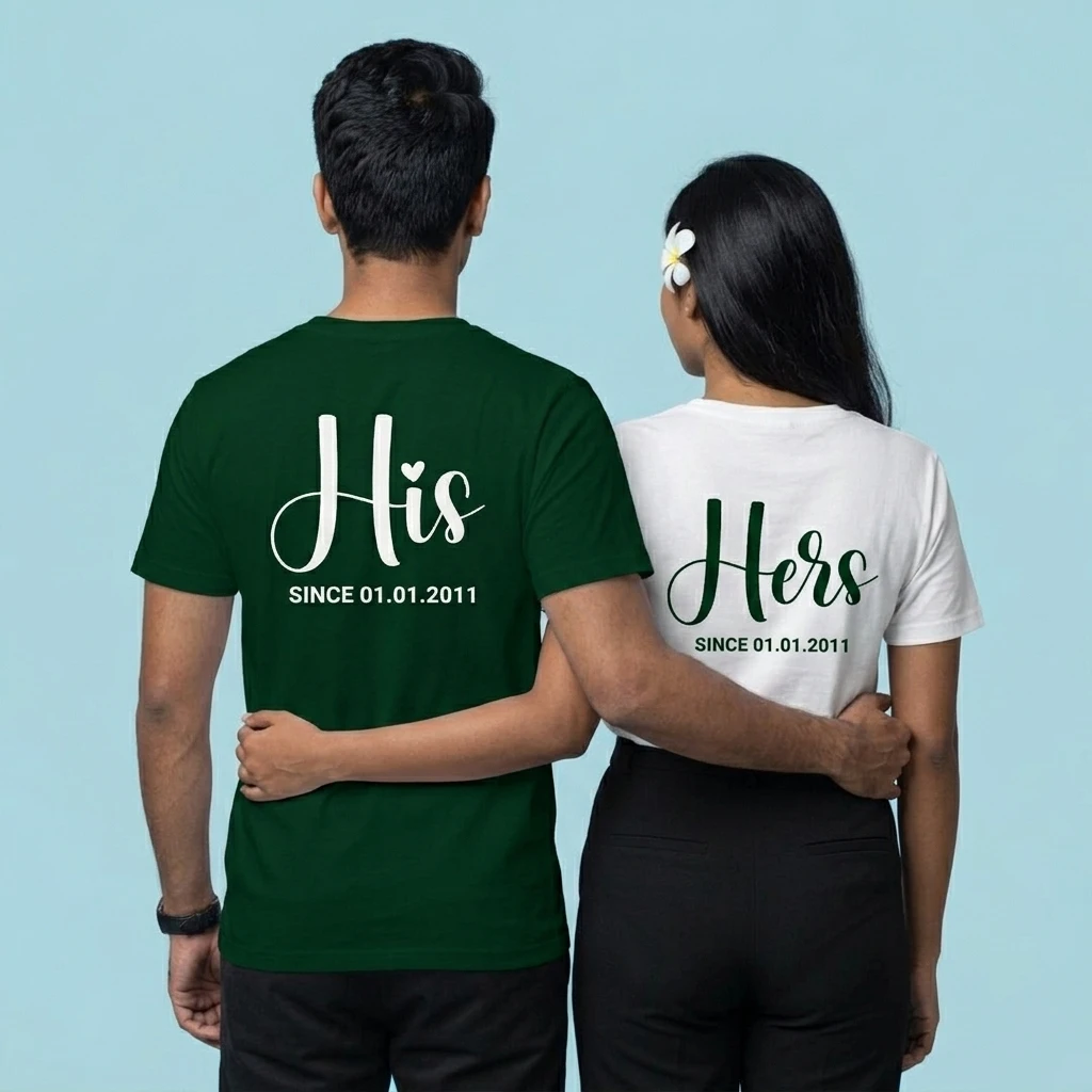 His & Hers Personalized Couple Tees — photo 3