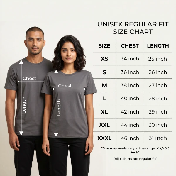 Size Chart for T-shirt