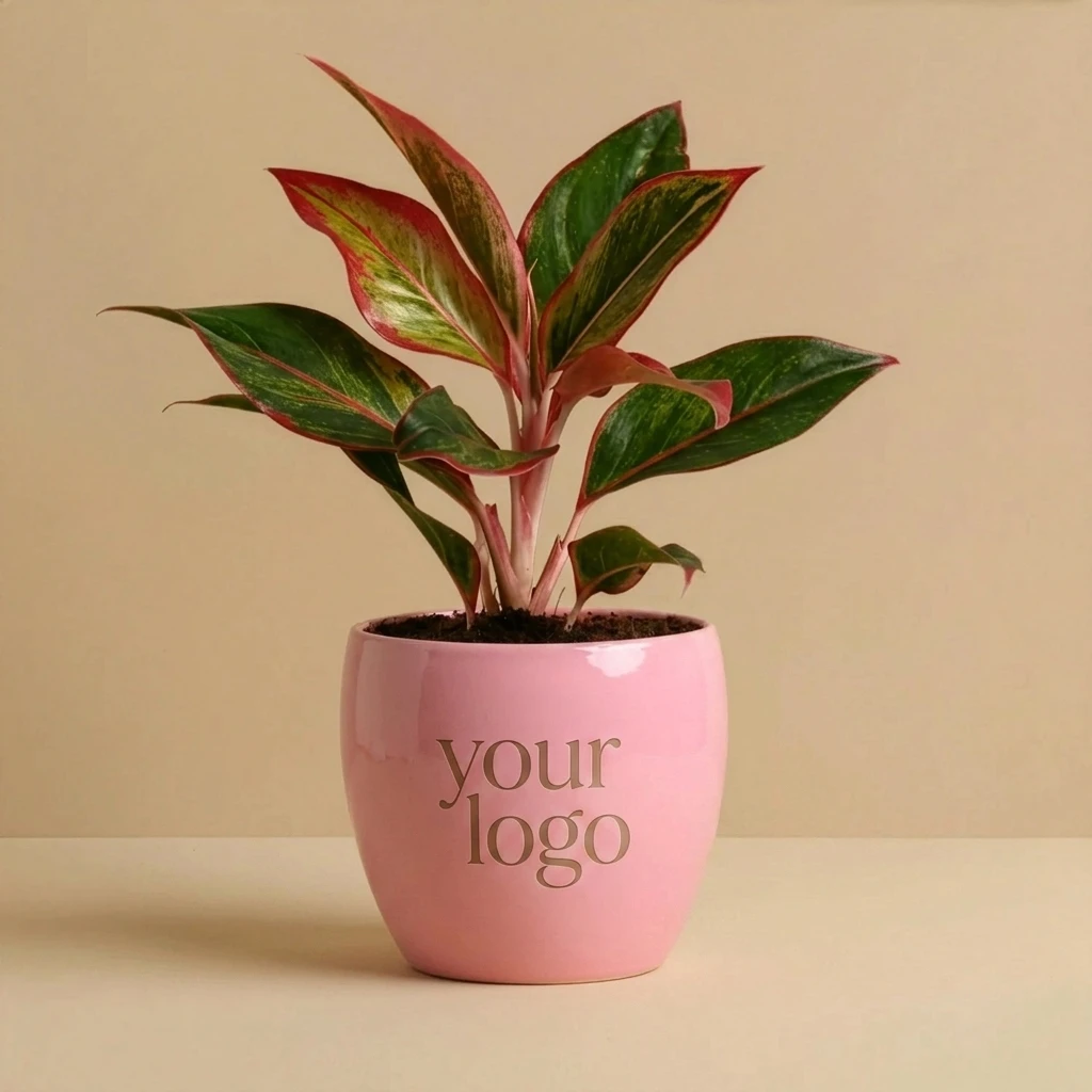 Aglaonema Red Plant in Custom Logo