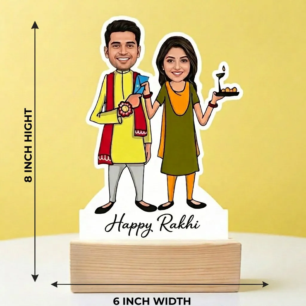 Fun Raksha Bandhan Cartoon Portrait Gift