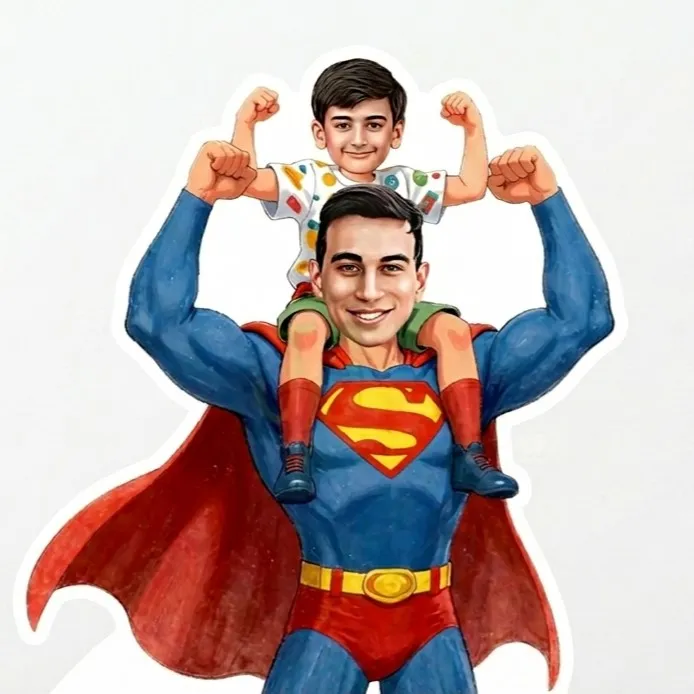 Super Dad Custom Caricature Figure