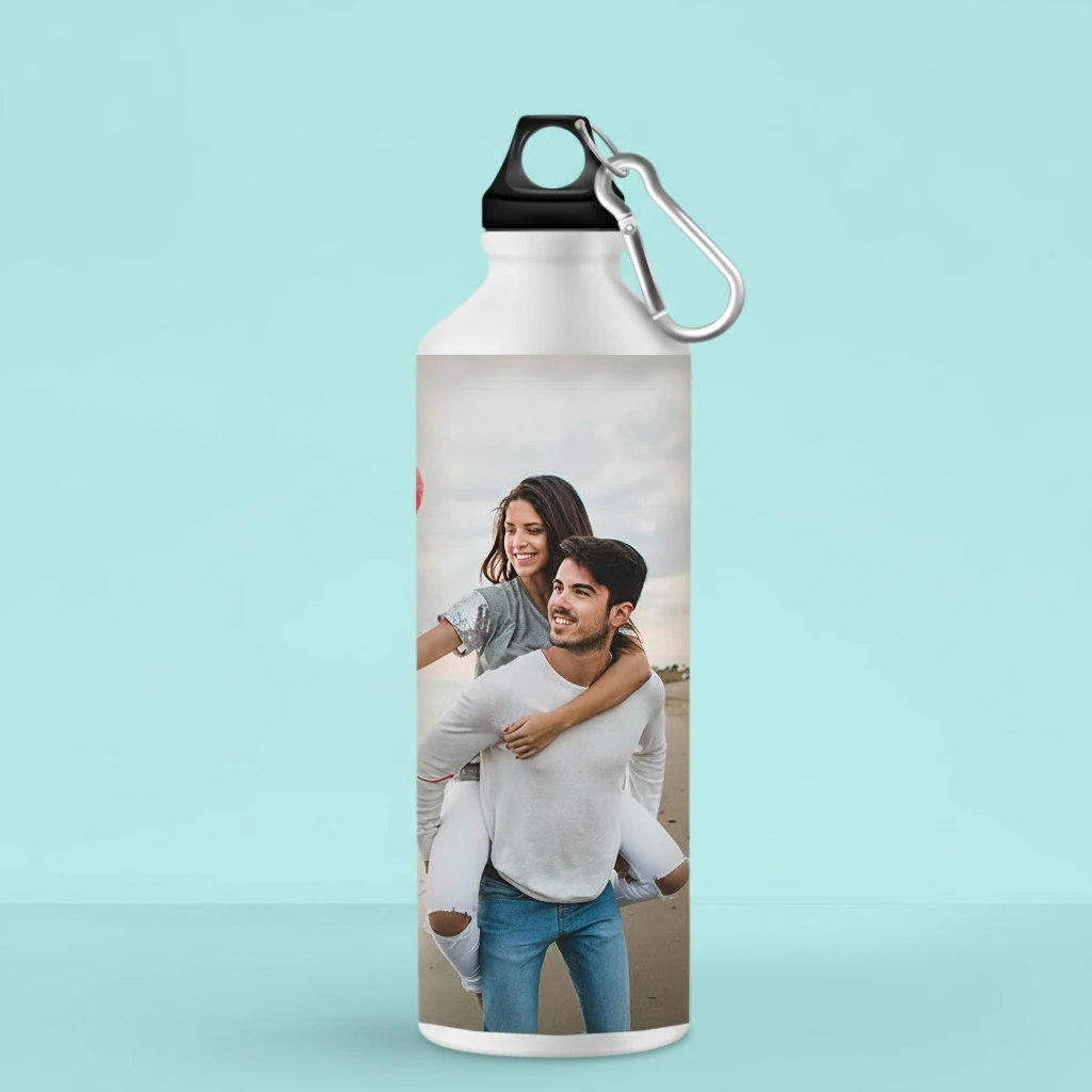 Photo Print Water Bottle for Couple